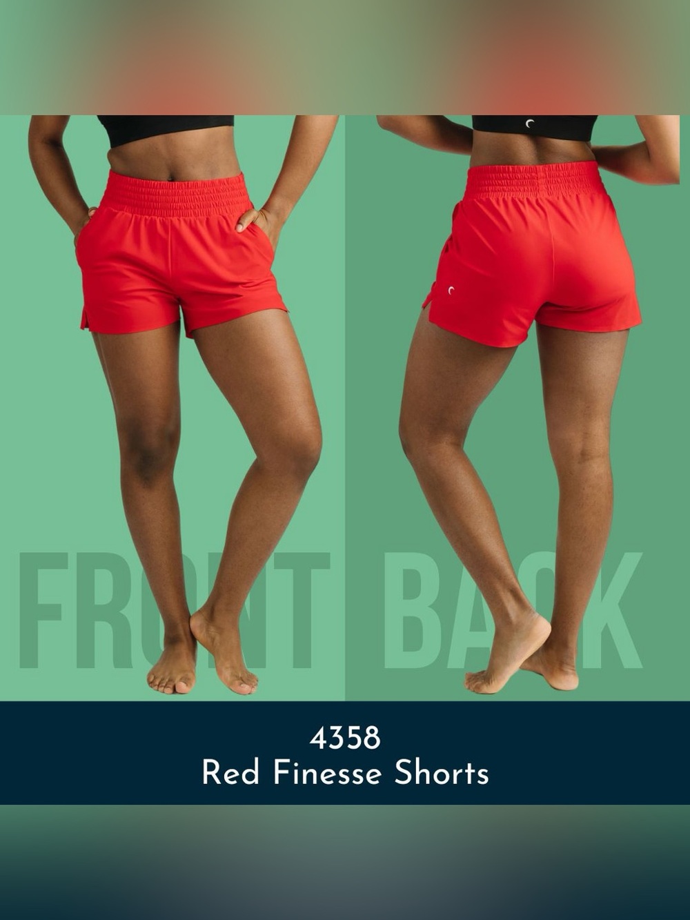 Red Finesse Athletic Shorts - Women’s Performance Shorts